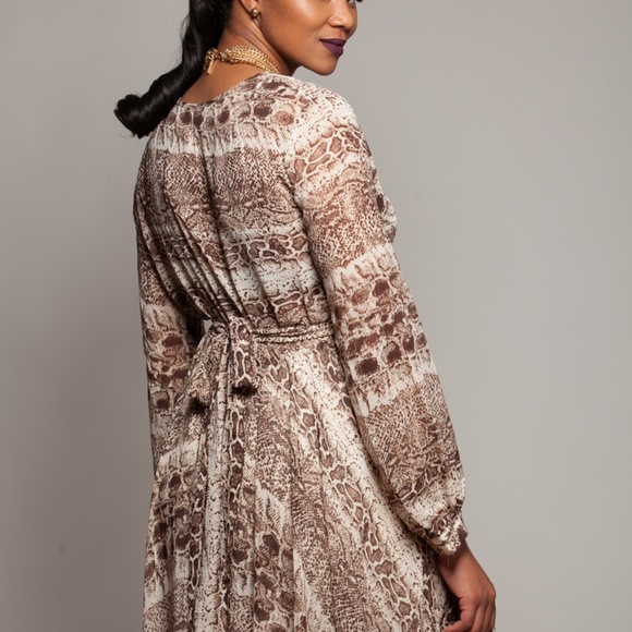 SNAKE PRINT MAXI DRESS - Picture 3 of 3